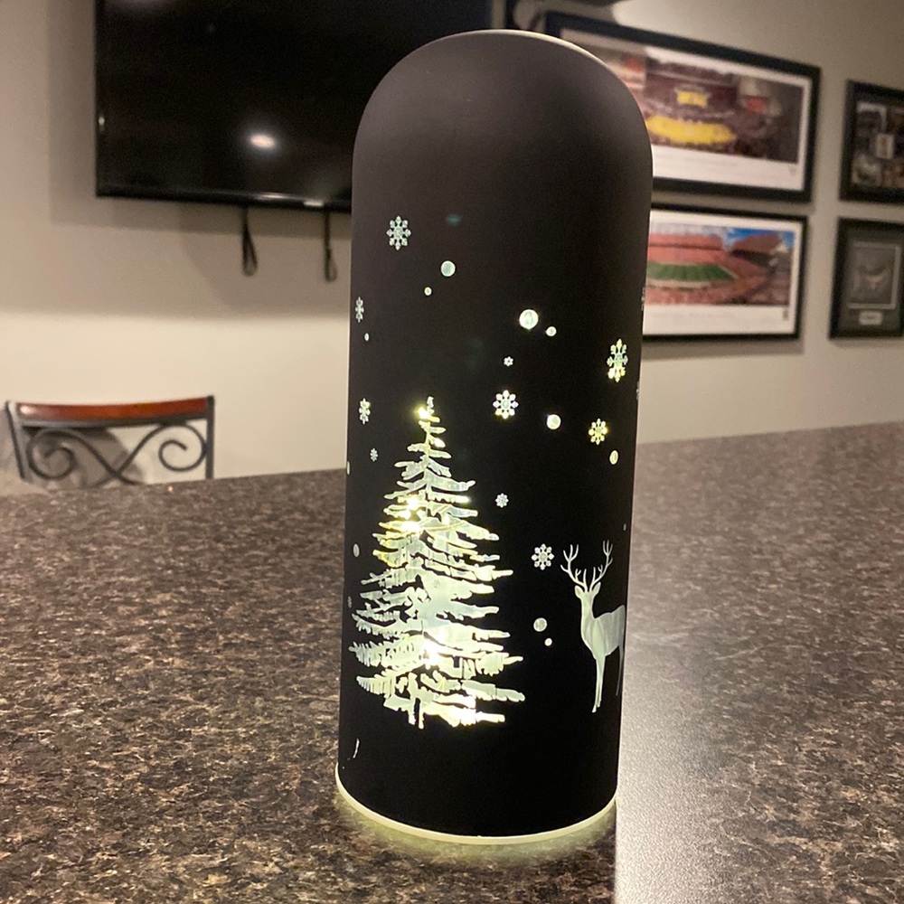 Glass dome large fairy light up candle